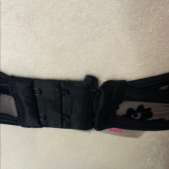 PINK Floral Black Bralette - Picture 5 of 7